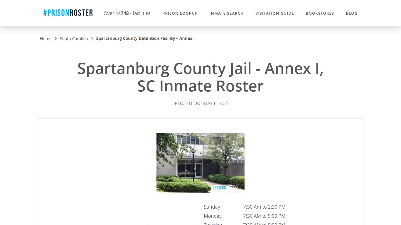 Spartanburg County Jail - Annex I, SC Inmate Roster